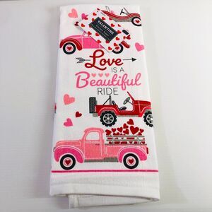 St. Valentine's Day Love Is A Beautiful Ride Kitchen Towel 100% Cotton